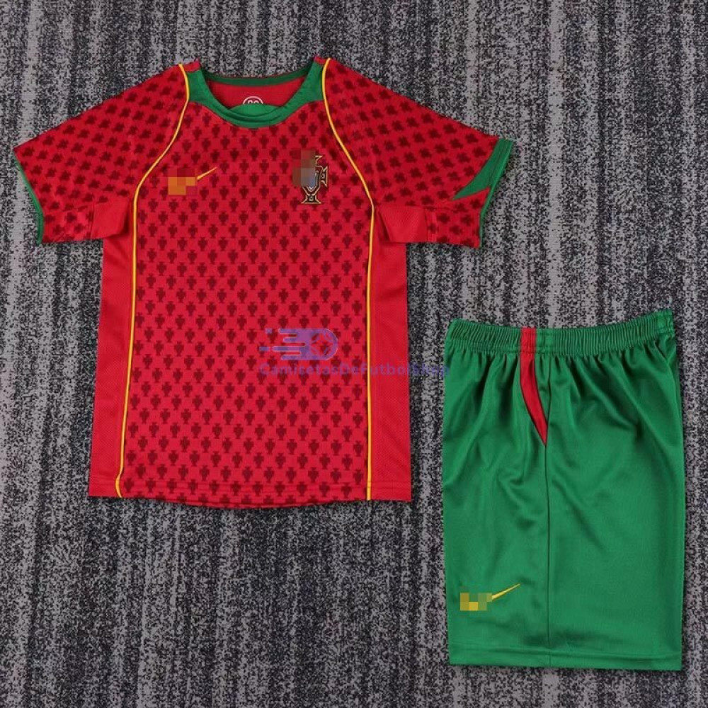 Camiseta Portugal 2004 1ª Equipación Retro Niño Kit