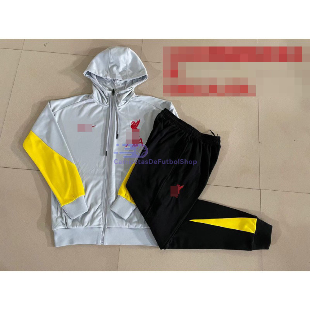 Chandal Con Capucha Liverpool Gris Claro 2024/2025