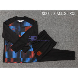 Sudadera De Entrenamiento Barcelona Negro/Azul 2024/2025 Kit
