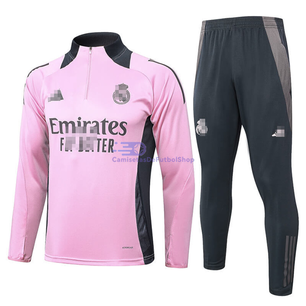 Sudadera De Entrenamiento Real Madrid Rosa/Gris 2024/2025 Kit