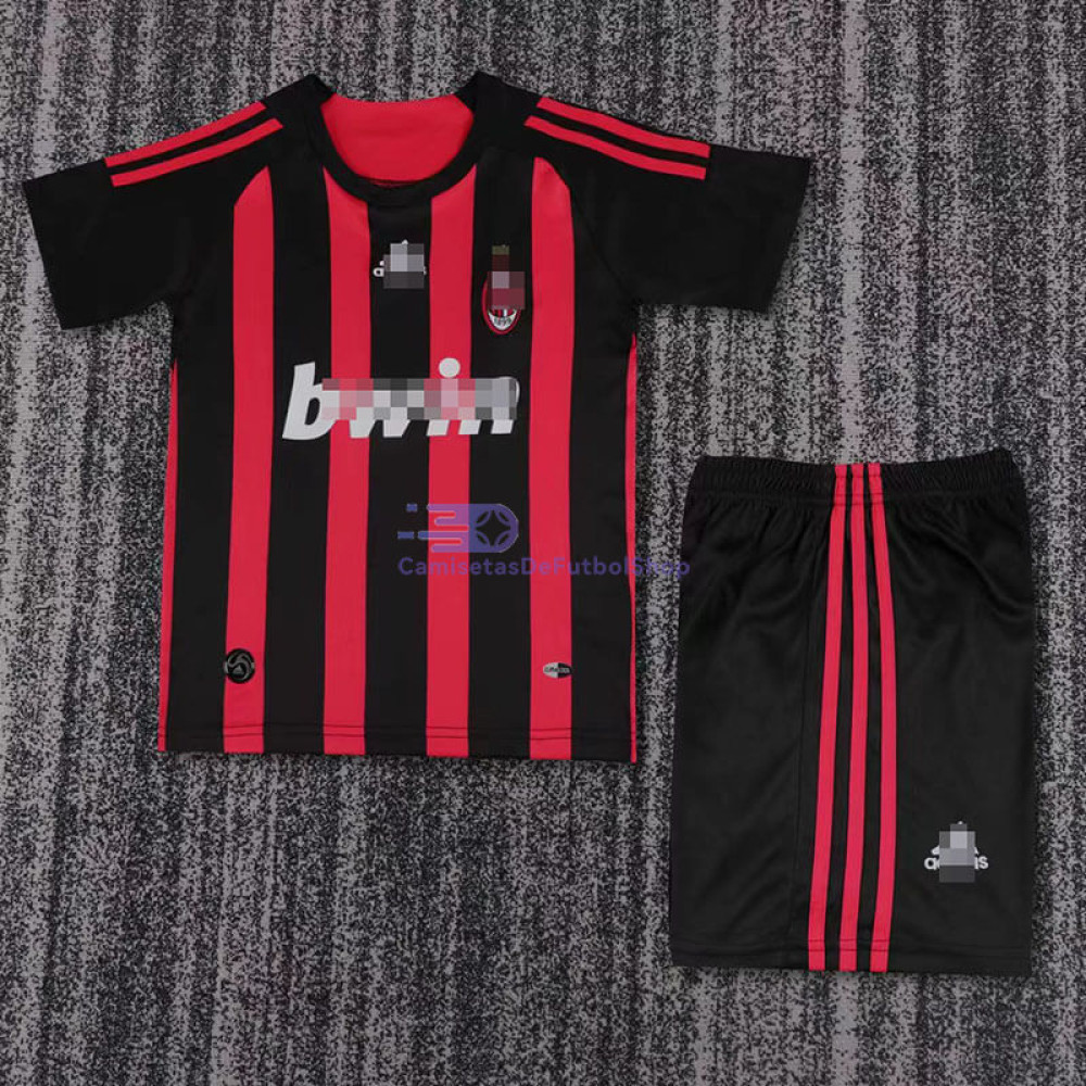 Camiseta AC Milan 1ª Equipación Retro 2008/09 Niño Kit
