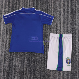 Camiseta Brasil 1998 2ª Equipación Retro Niño Kit