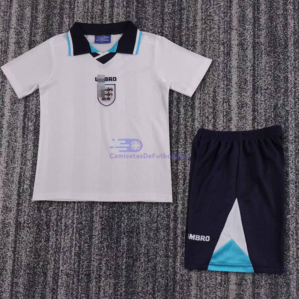 Camiseta Inglaterra 1996 1ª Equipación Retro Niño Kit