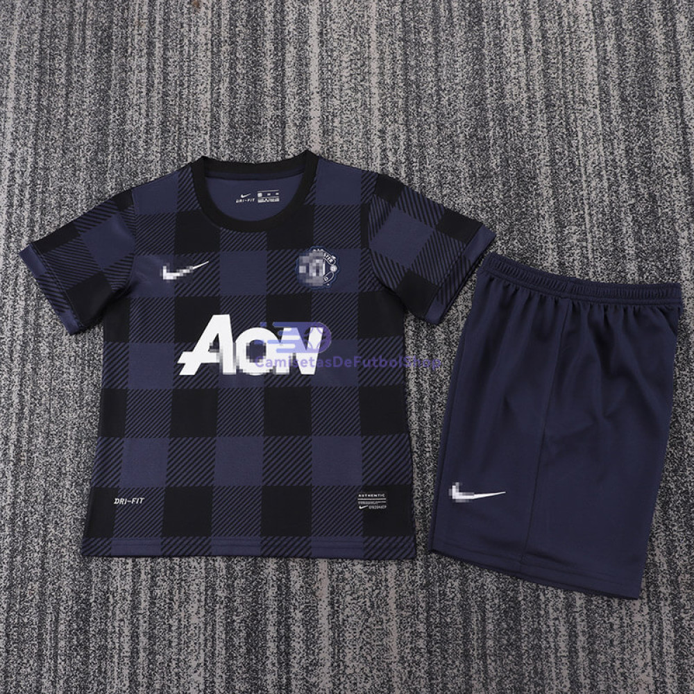 Camiseta Manchester United 2013/14 2ª Equipación Retro Niño Kit