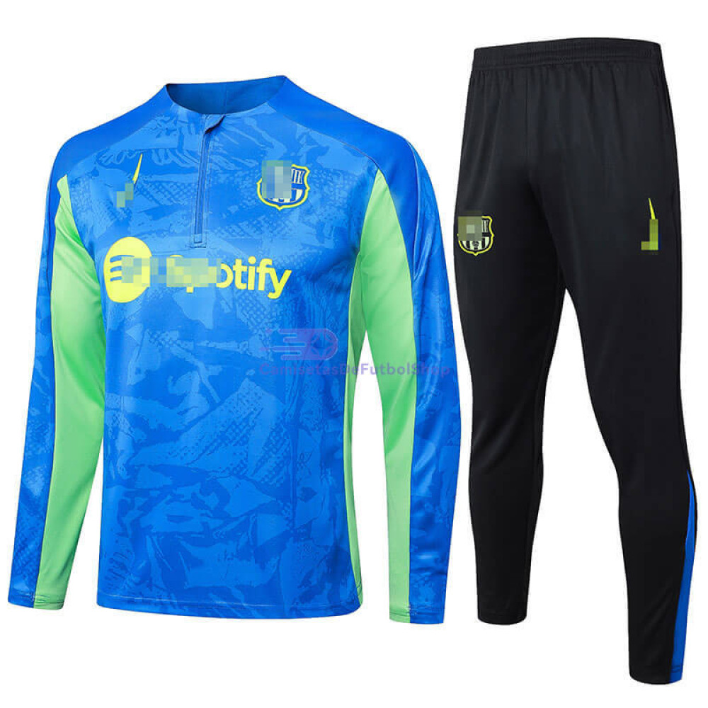 Sudadera de Entrenamiento Azul/Verde Barcelona 2024/2025 Kit