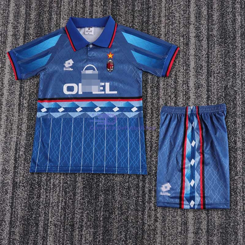 Camiseta AC Mlian 1995/96 4ª Equipación Retro Niño Kit
