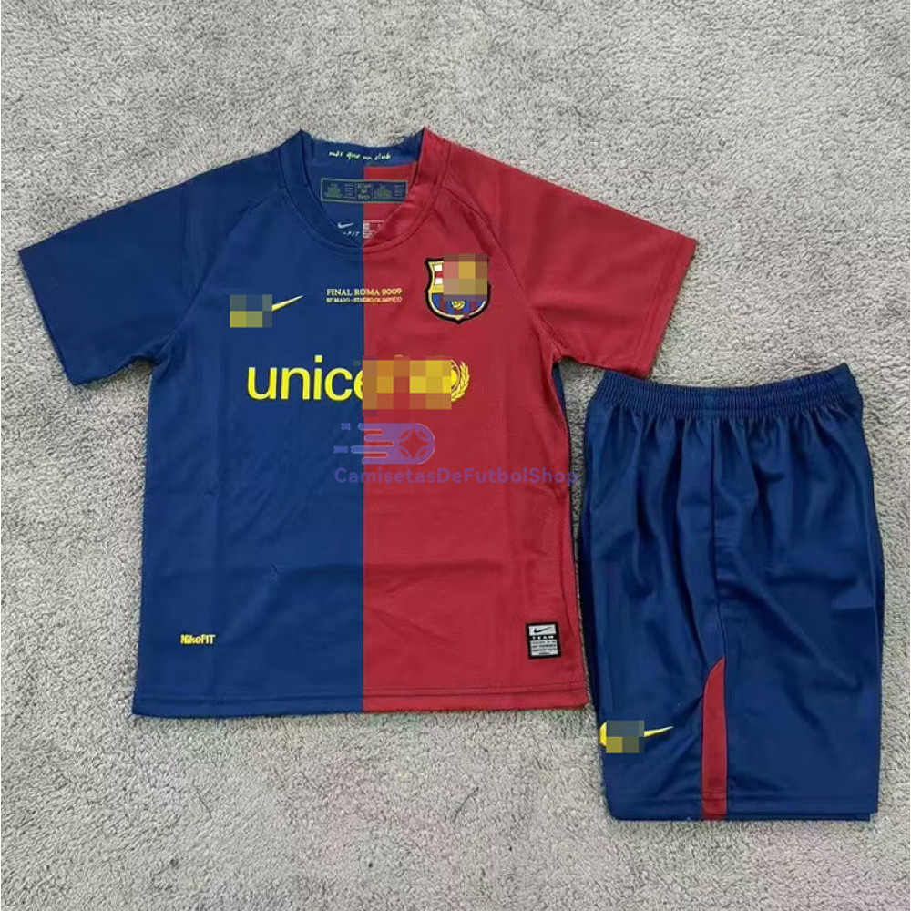 Camiseta Barcelona 08/09 1ª Equipación Retro Niño Kit
