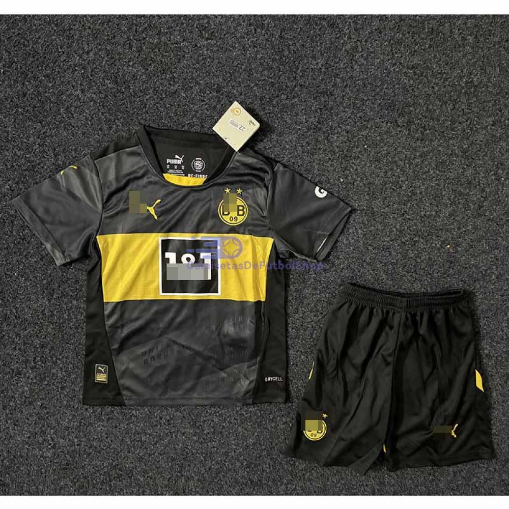 Camiseta Borussia Dortmund 2024/2025 2ª Equipación Niño Kit