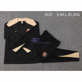 Sudadera De Entrenamiento Barcelona Negro/Amarillo 2024/2025 Kit