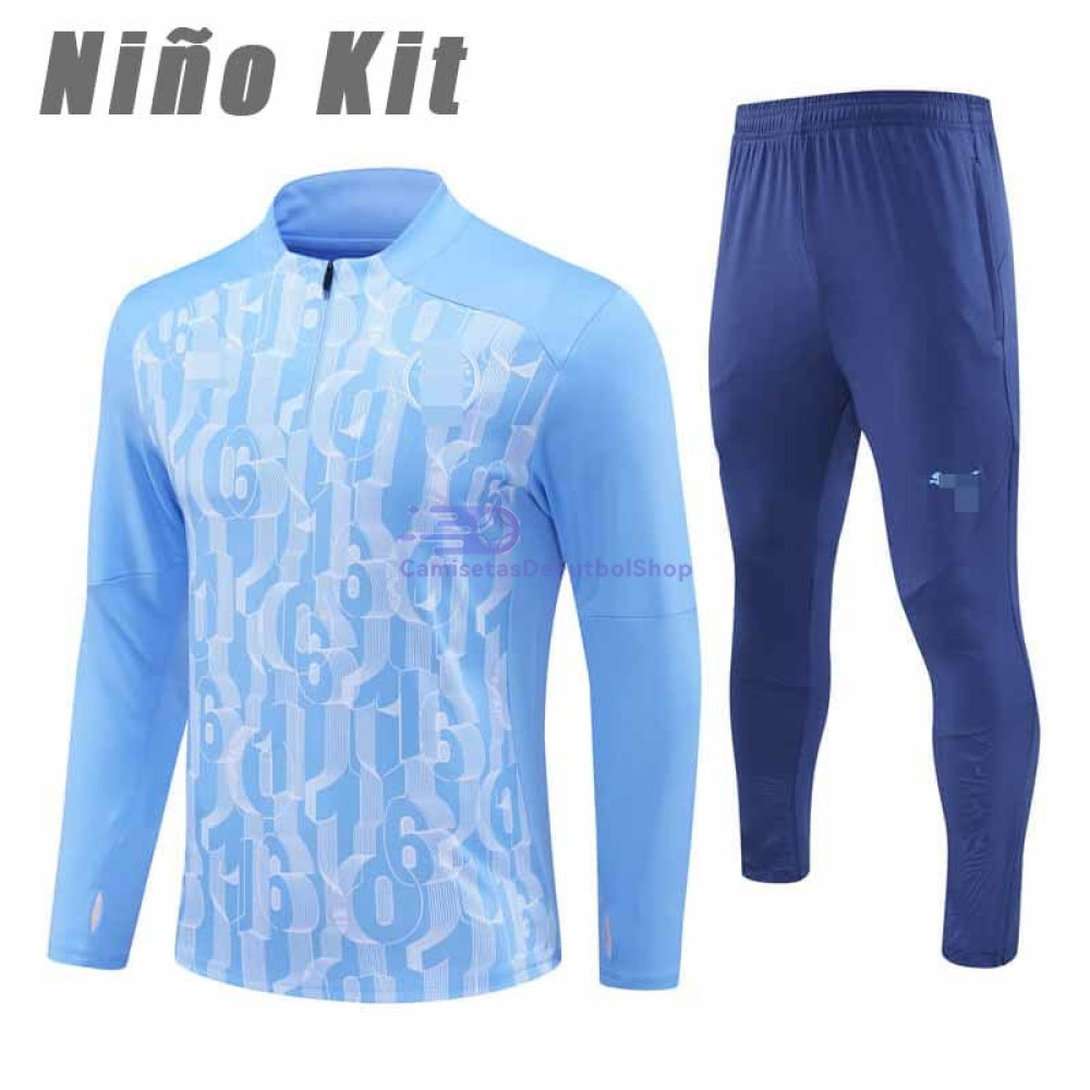 Sudadera de Entrenamiento Manchester City Azul Claro 2024/2025 Niño Kit