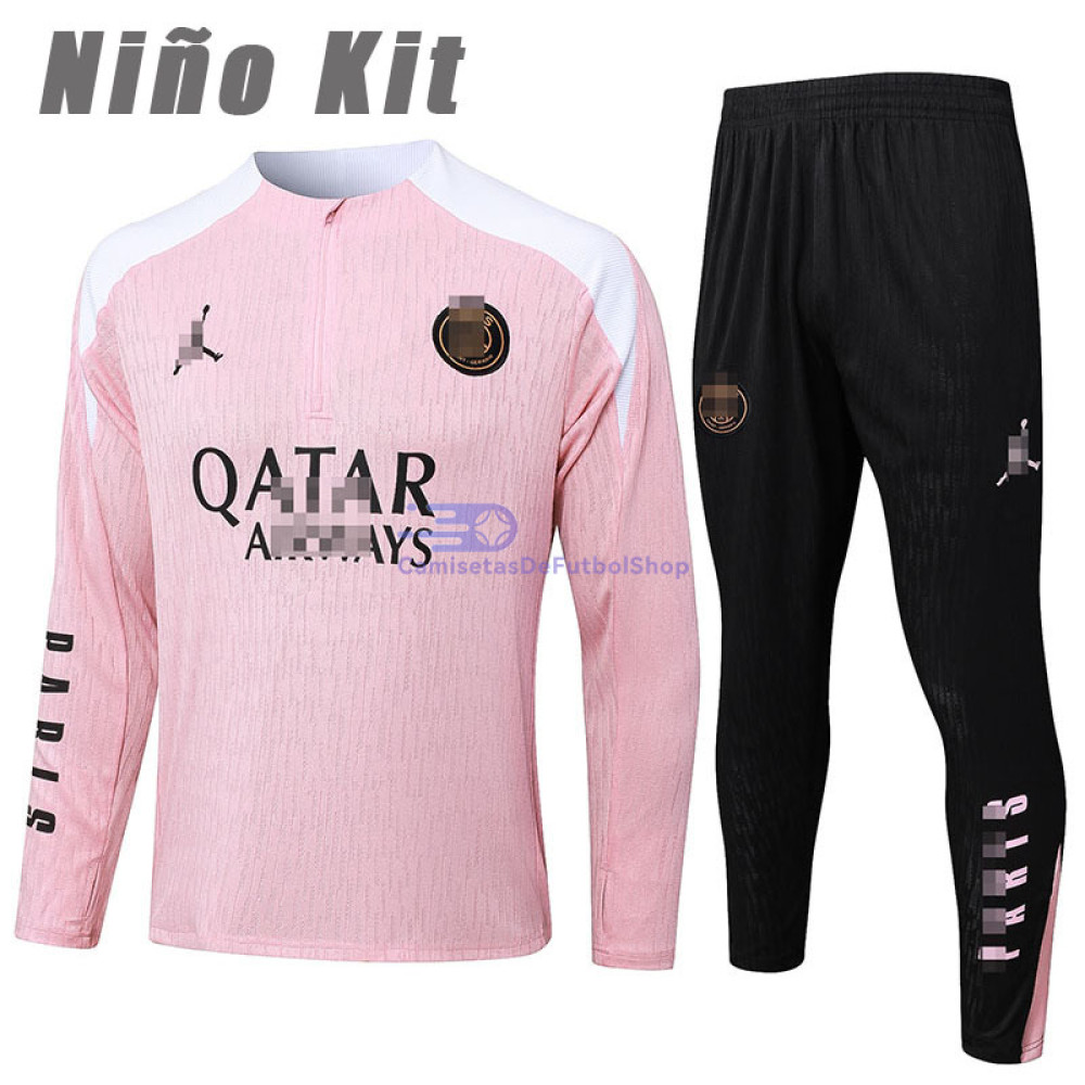 Sudadera de Entrenamiento PSG Rosa/Blanco 2024/2025 Niño Kit