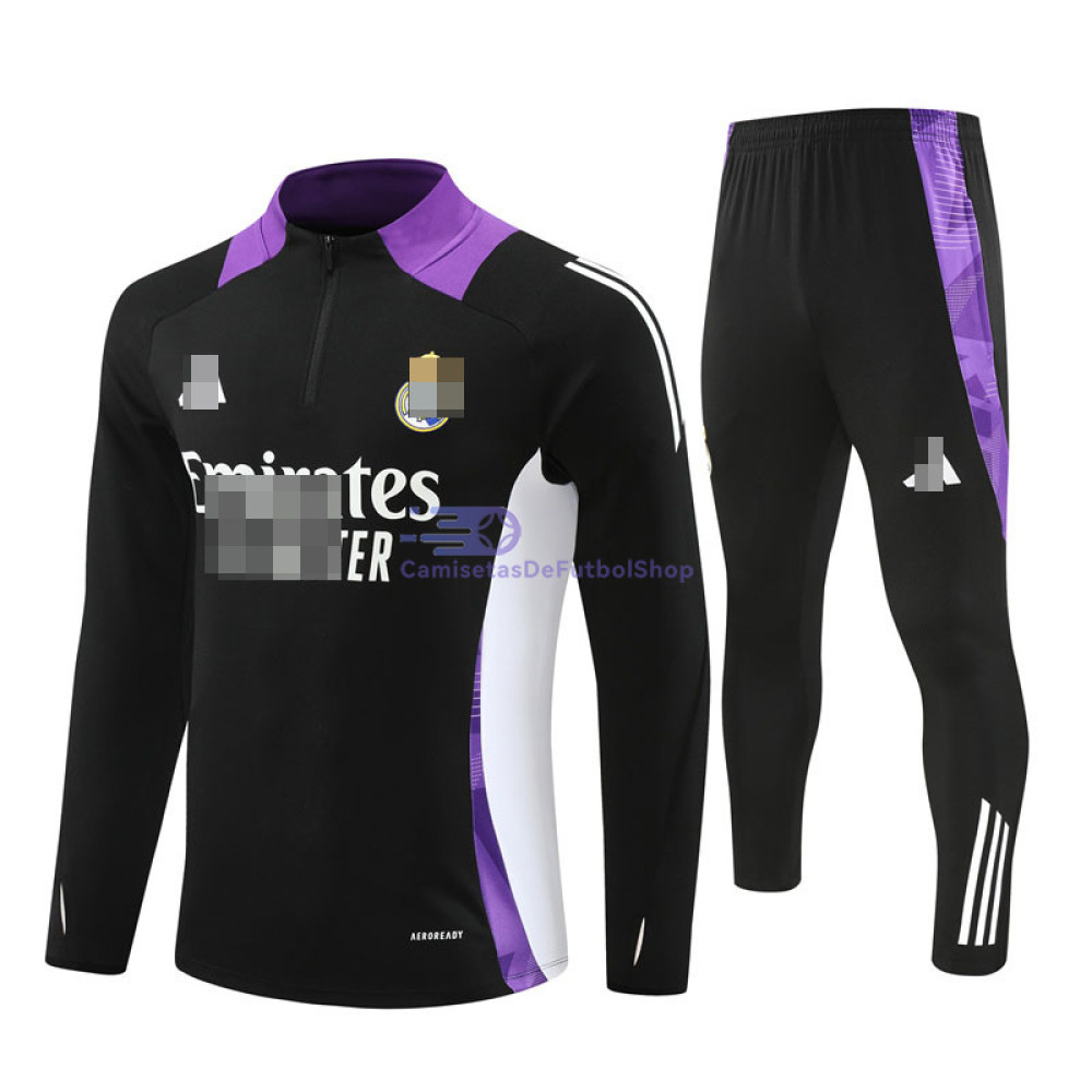 Sudadera de Entrenamiento Real Madrid Negro/Morado 2024/2025 Kit
