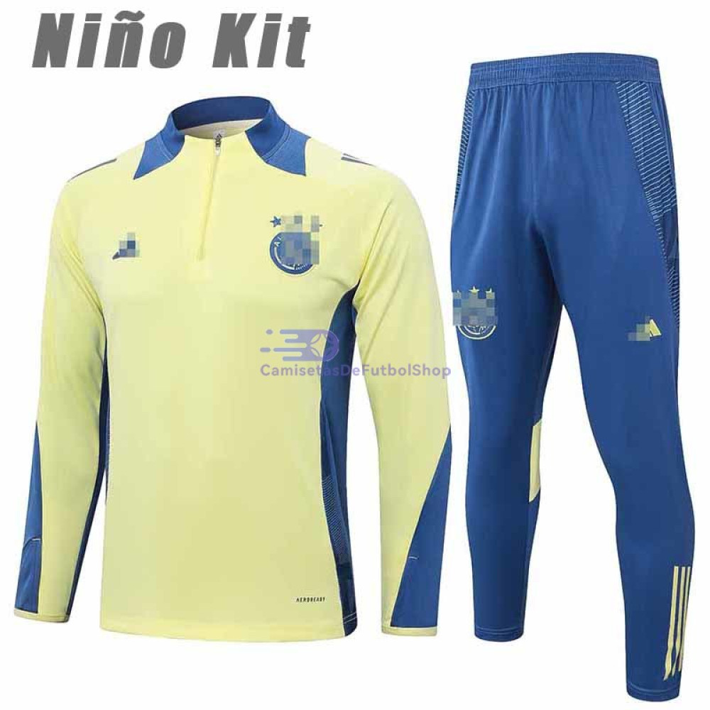 Sudadera de Entrenamiento Ajax de Ámsterdam Amarillo/Azul 2024/2025 Niño Kit