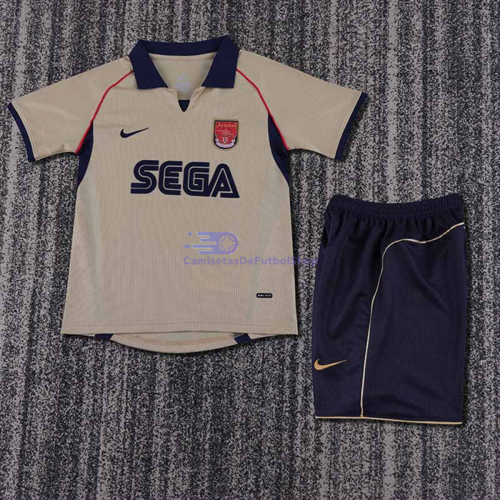 Camiseta Arsenal 2001/02 2ª Equipación Retro Niño Kit