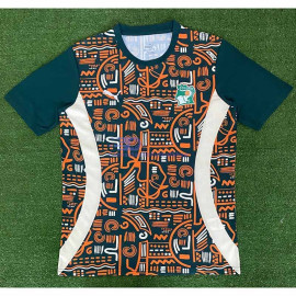 Camiseta Costa de Marfl 2025 Verde/Naranja Pre-Match