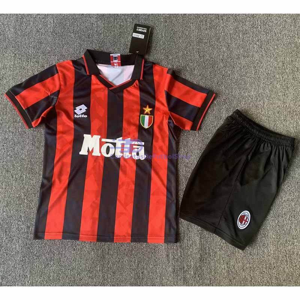 Camiseta AC Milan 93/94 1ª Equipación Retro Niño Kit