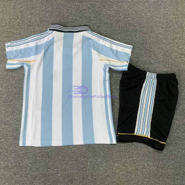 Camiseta Argentina 1998 1ª Equipación Retro Niño Kit