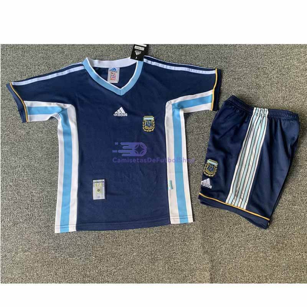 Camiseta Argentina 1998 2ª Equipación Retro Niño Kit