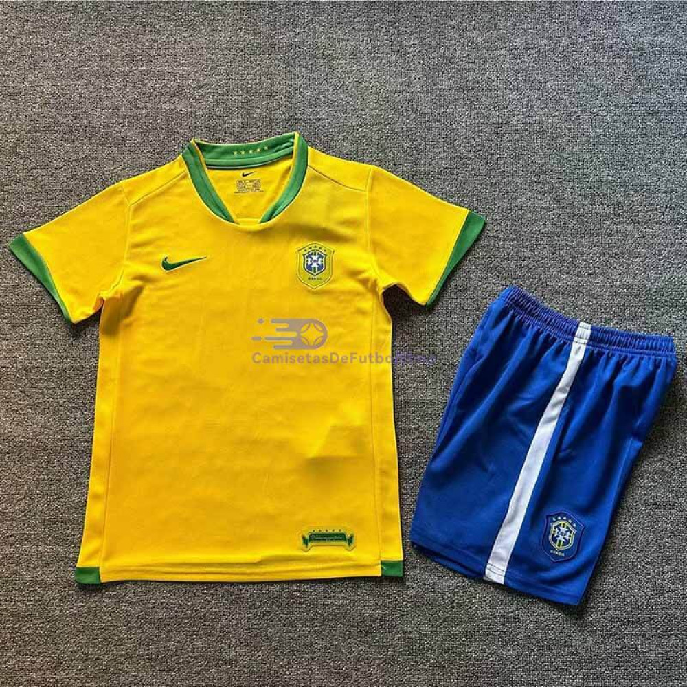 Camiseta Brasil 2006 1ª Equipación Retro Niño Kit