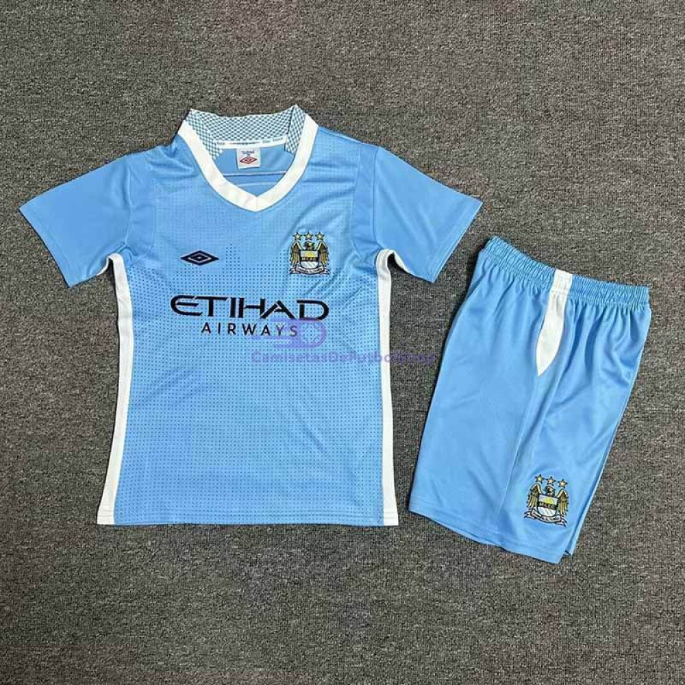Camiseta Manchester City 2011/12 1ª Equipación Retro Niño Kit