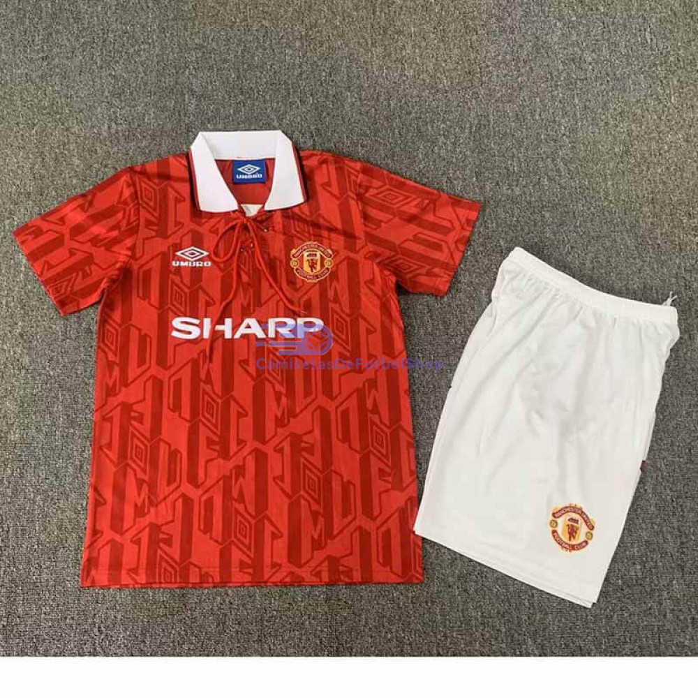 Camiseta Manchester United 1992/94 1ª Equipación Retro Niño Kit