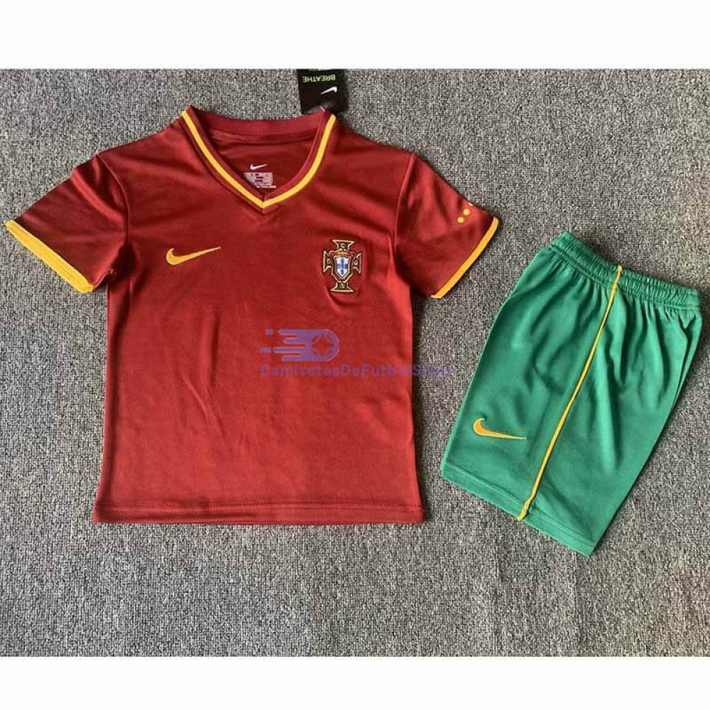Camiseta Portugal 2000 1ª Equipación Retro Niño Kit