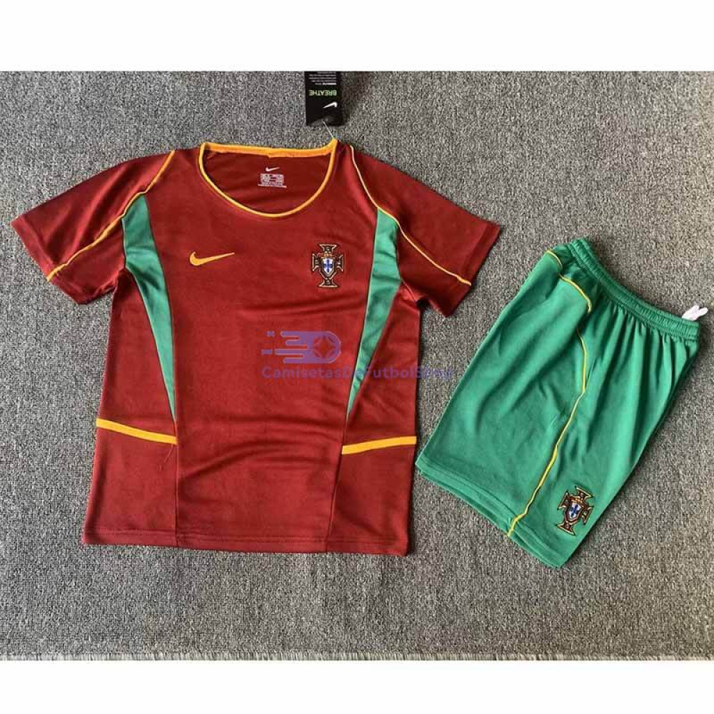 Camiseta Portugal 2002 1ª Equipación Retro Niño Kit