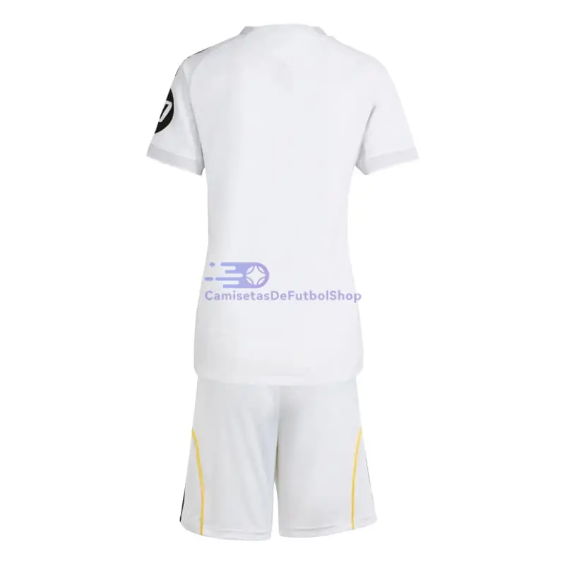 Camiseta Real Madrid 2025/2026 1ª Equipación Blanco Niño Kit con Parche HP