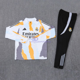 Sudadera De Entrenamiento Real Madrid Blanco/Naranja/Gris 2024/2025 Kit