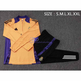 Sudadera De Entrenamiento Real Madrid 2024/2025 Naranja/Morado Kit