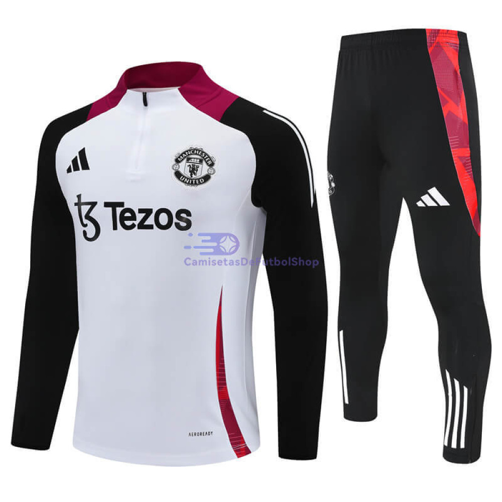 Sudadera de Entrenamiento Manchester United 2024/2025 Blanco/Negro Kit
