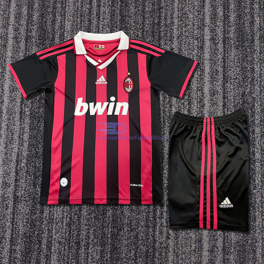 Camiseta AC Milan 2009/10 1ª Equipación Retro Niño Kit