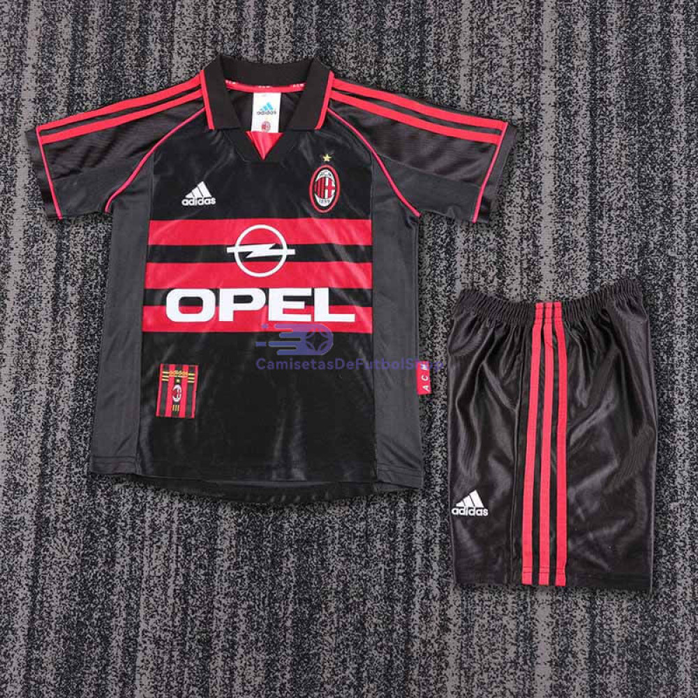 Camiseta AC Milan 1998/99 3ª Equipación Retro Niño Kit