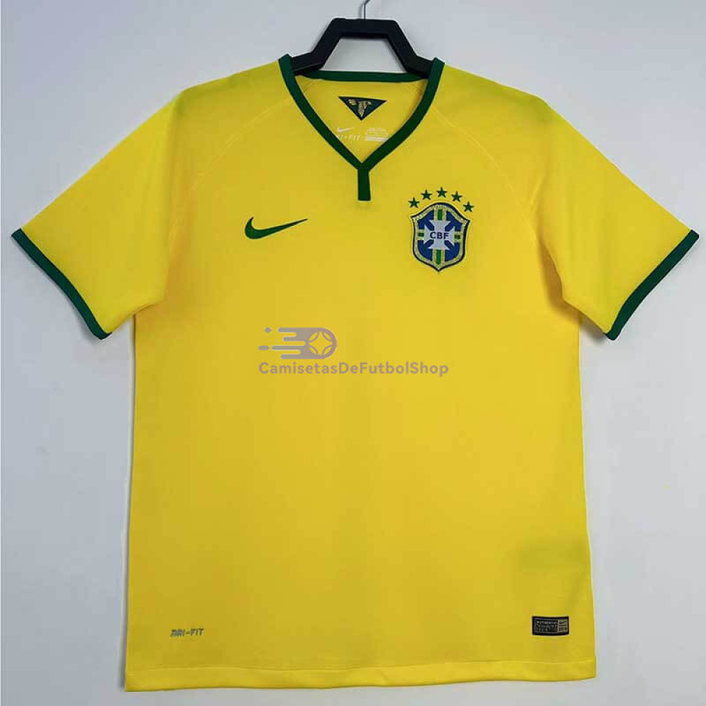 Camiseta Brasil 2014 1ª Equipación Retro