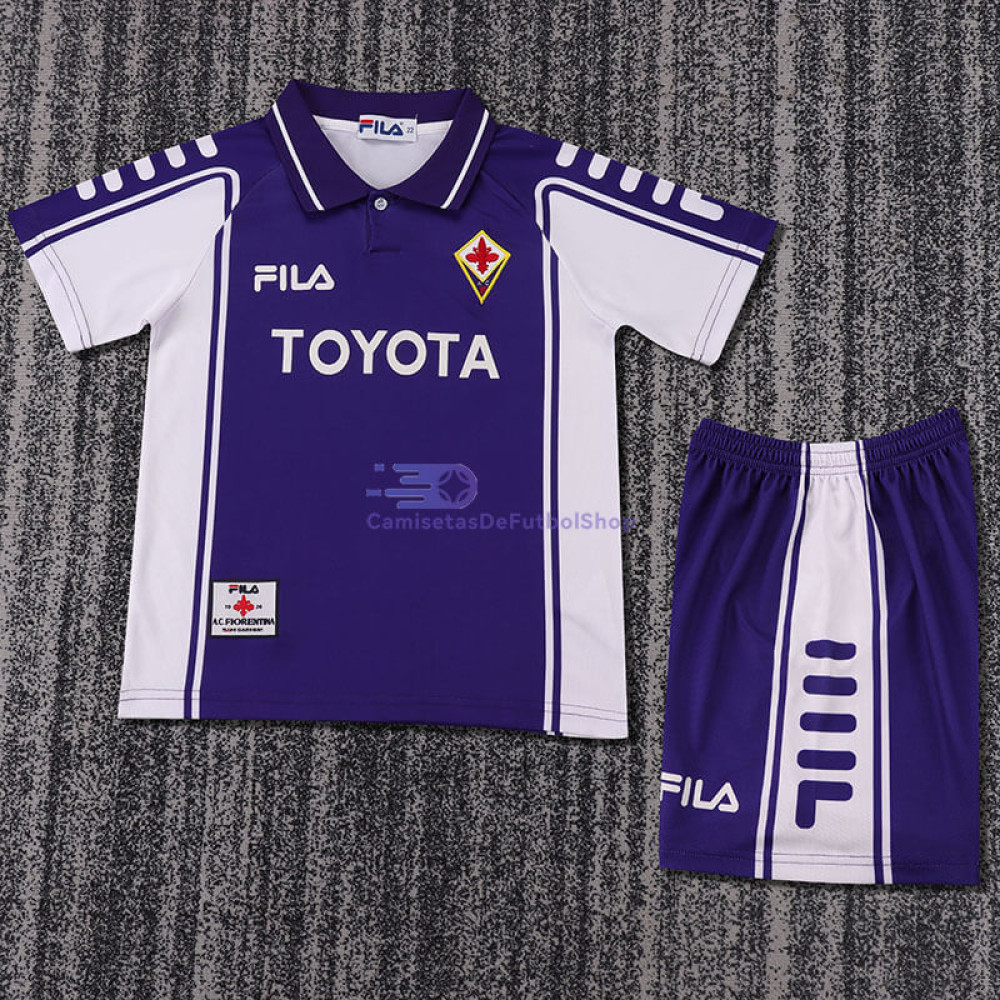 Camiseta Fiorentina 1999/00 1ª Equipación Retro Niño Kit