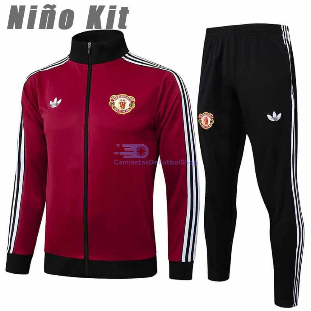 Chandal Manchester United Rojo/Negro 2024/2025 Niño