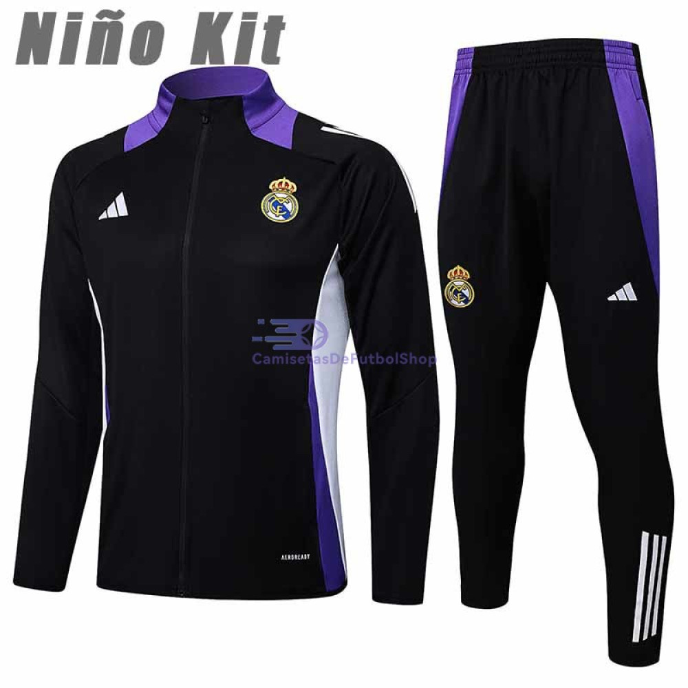 Chandal Real Madrid Negro/Púrpura 2024/2025 Niño