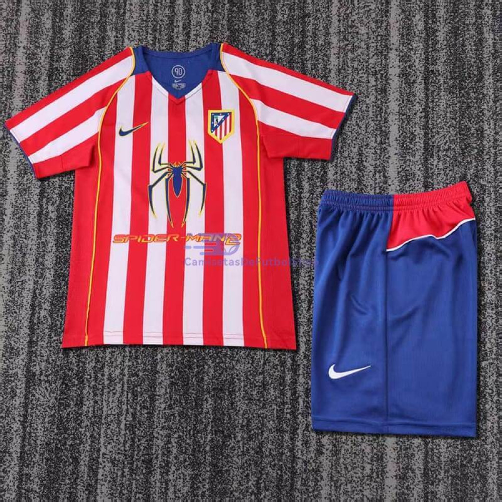 Camiseta Atletico de Madrid 04/05 1ª Equipación Retro Niño Kit