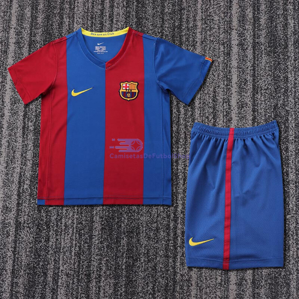 Camiseta Barcelona 2006/07 1ª Equipación Retro Niño Kit