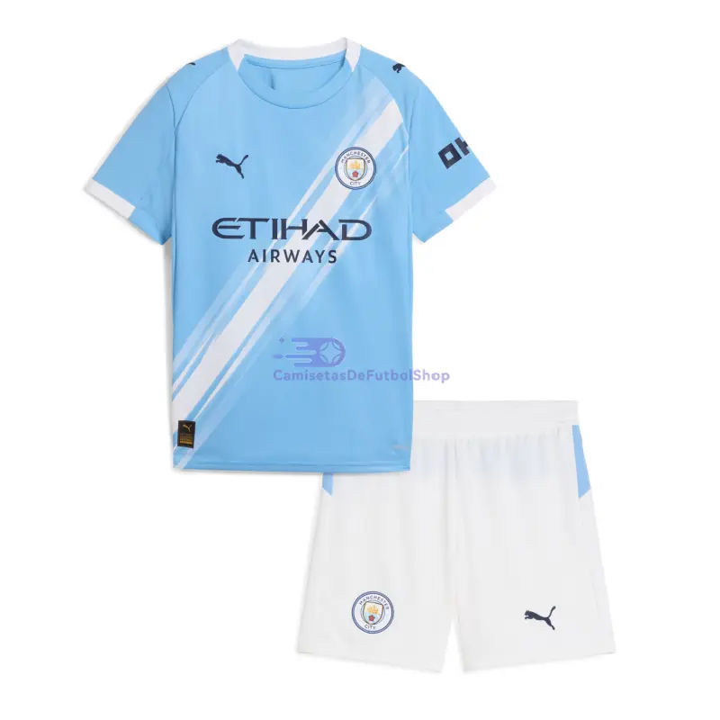 Camiseta Manchester City 2025/2026 1ª Equipación Niño Kit Azul 