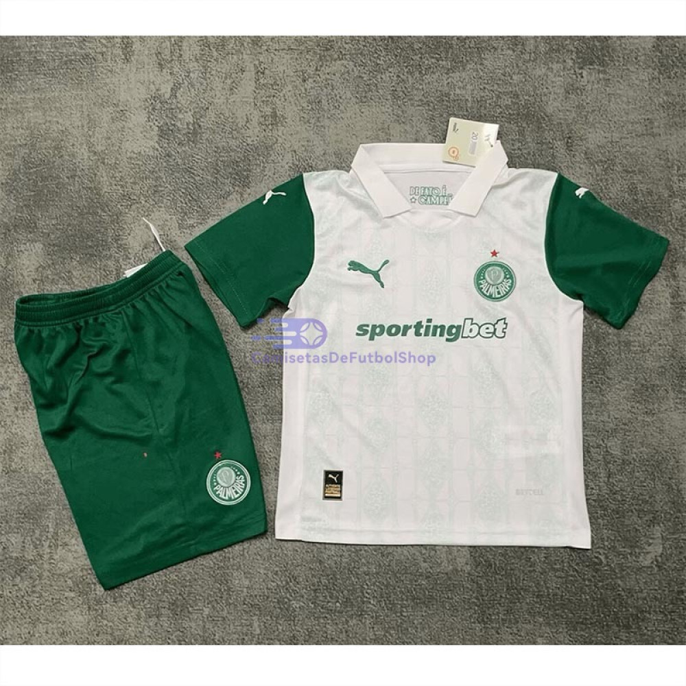 Camiseta Palmeiras 2025/2026 2ª Equipación Niño Kit Blanco