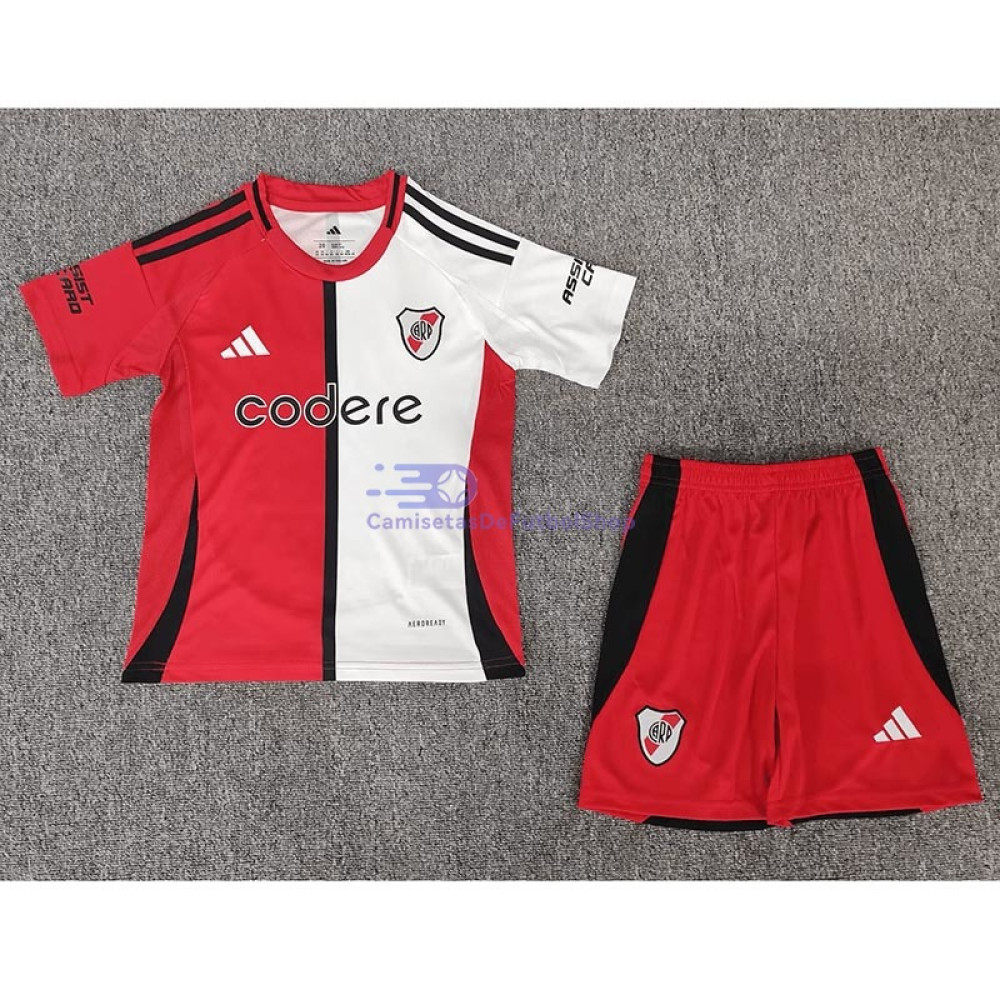 Camiseta River Plate 2025/2026 3ª Equipación Niño Kit Rojo/Blanco