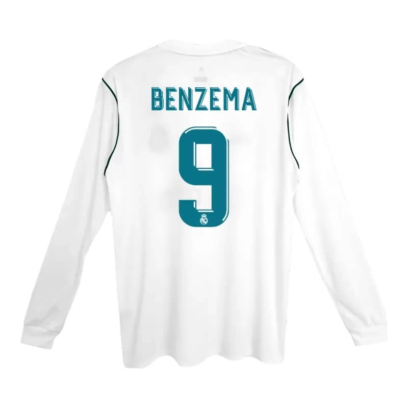 Camiseta BENZEMA 9 Real Madrid 2017/18 1ª Equipación Retro ML