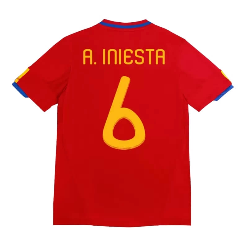 Camiseta A.INIESTA 6 2010 1ª Equipación Retro