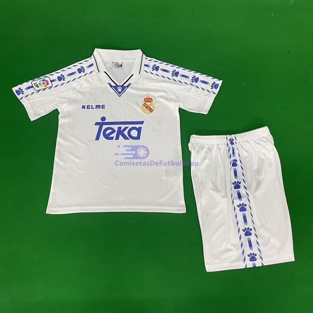 Camiseta Real Madrid 96/97 1ª Equipación Retro Niño Kit