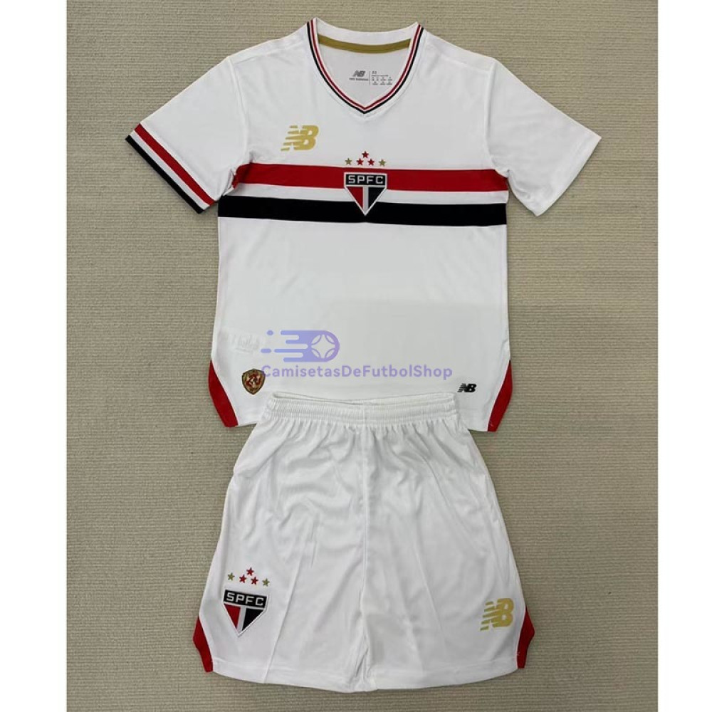 Camiseta São Paulo 2025/2026 1ª Equipación Niño Kit Blanco