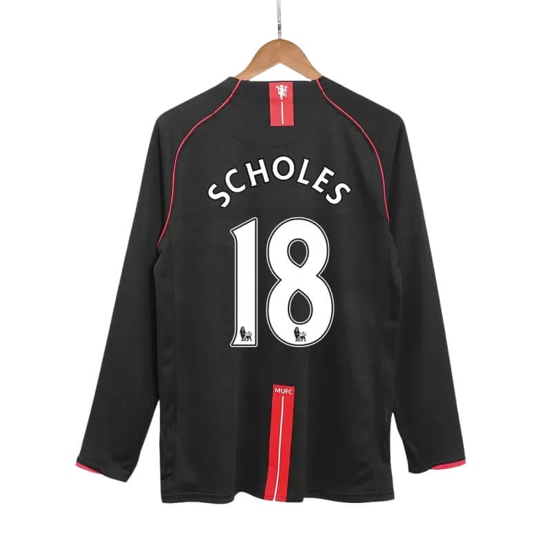 Camiseta SCHOLES 18 Manchester United 2007/08 2ª Equipación Retro ML