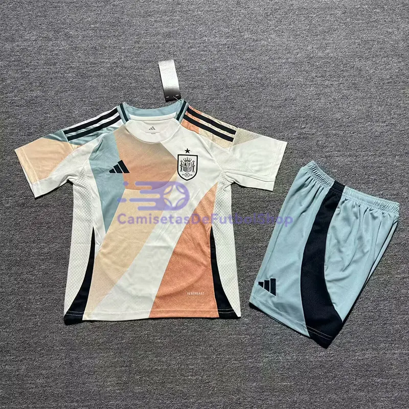 Camiseta España 2025 2ª Equipación la EURO Femenina Niño Kit Blanco/Beige