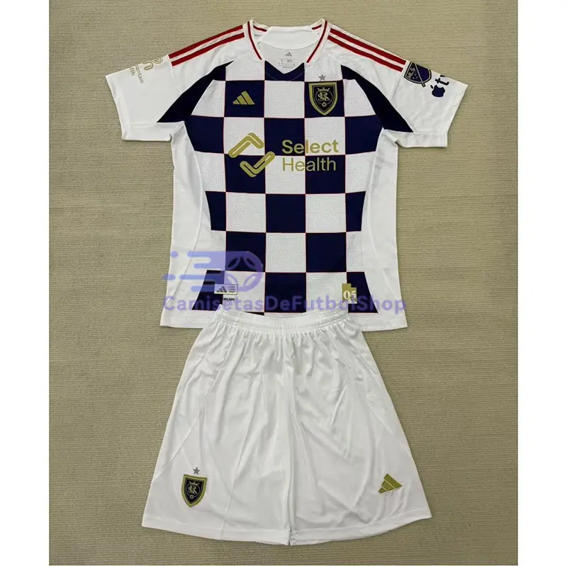 Camiseta Real Salt Lake 2025/2026 2ª Equipación Niño Kit Blanco