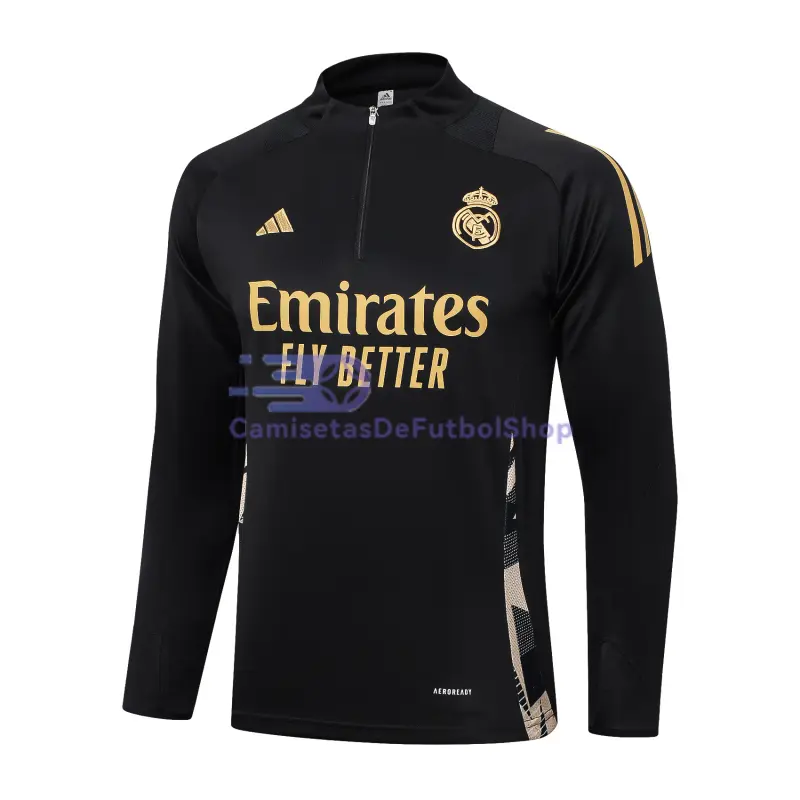 Sudadera de Entrenamiento Real Madrid 2024/2025 Negro/Amarillo